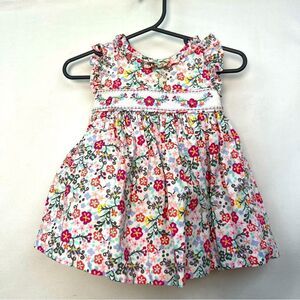 Iris and Ivy smocked floral cotton dress EUC size 3-6 months